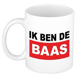 Foto van Bellatio decorations cadeau mok voor baas - rood - grappig - keramiek - 300 ml - boss - feest mokken