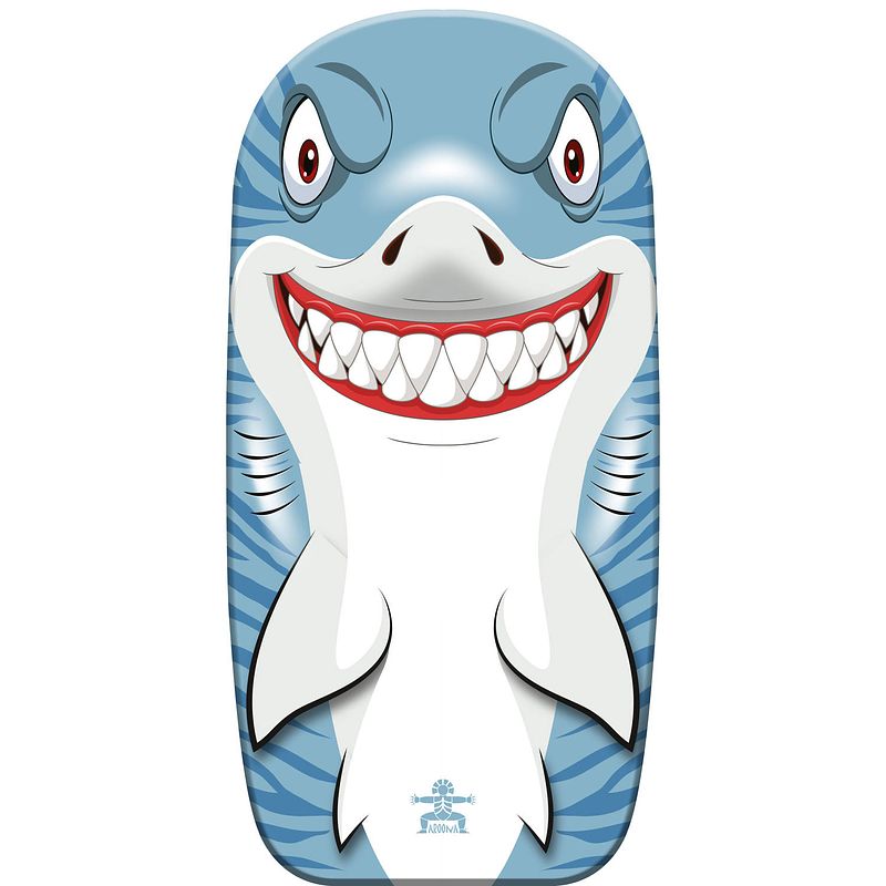 Foto van Bodyboard haai - kunststof - lichtblauw/wit - 82 x 46 cm - bodyboard
