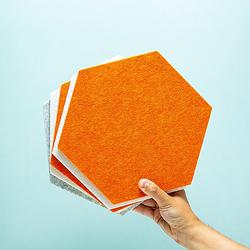 Foto van Zelfklevende hexagon prikborden (set van 5) - oranje tinten