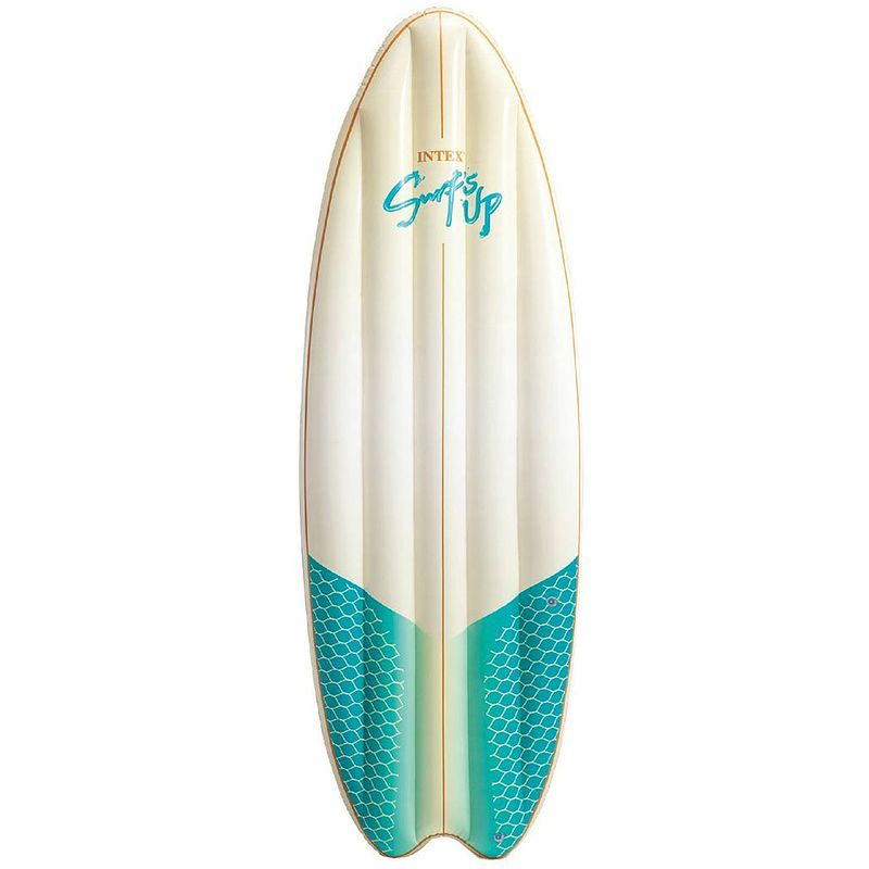 Foto van Intex opblaasbare surfplank - wit/groen - 178 cm - vinyl - luchtbed (zwembad)