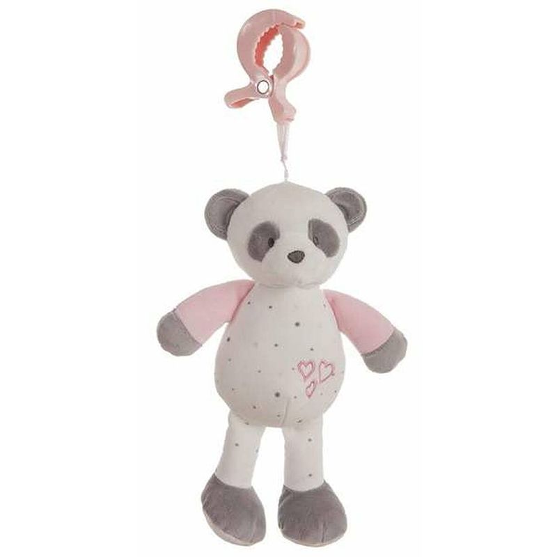 Foto van Rammelaar activity roze 25 cm pandabeer