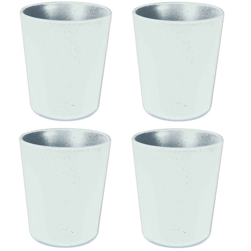 Foto van 8x stuks onbreekbare kunststof/melamine bekers - wit - 450 ml - drinkbekers