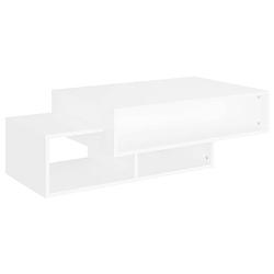 Foto van The living store salontafel middelste - wit - 105x55x32 cm - opbergruimte