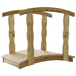 Foto van The living store decoratieve houten brug - 110cm - met leuningen