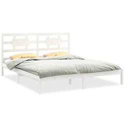 Foto van Vidaxl bedframe massief hout wit 200x200 cm