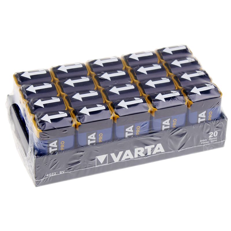 Foto van Varta batterij varta 4022 9v tray industrial(20xst) 301160