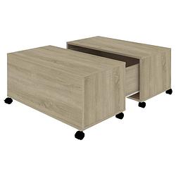 Foto van Vidaxl salontafel 75x75x38 cm spaanplaat sonoma eikenkleurig