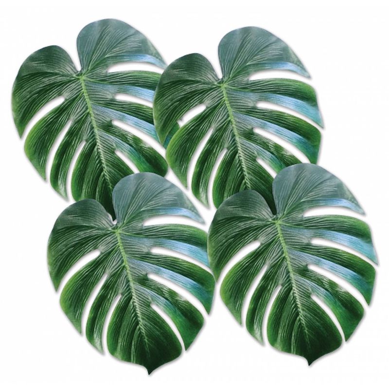 Foto van Decoratieve hawaii thema palm bladeren 12x stuks - feestdecoratievoorwerp