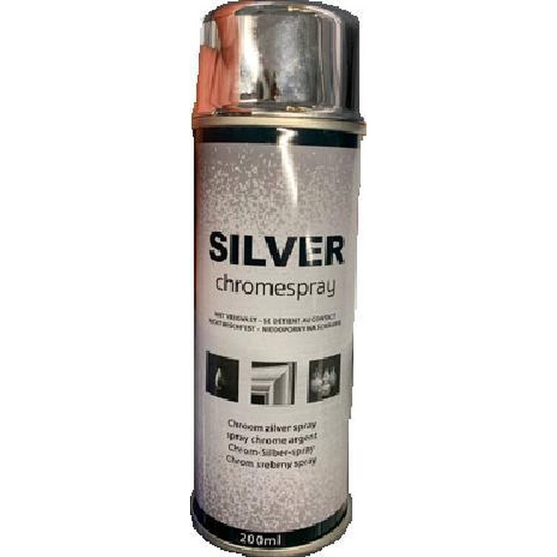 Foto van Spuitverf - spuitlak - spuitbus - zilver chrome spray - 200ml