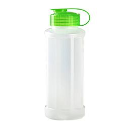 Foto van Kunststof waterfles 1100 ml transparant met dop groen - drinkflessen