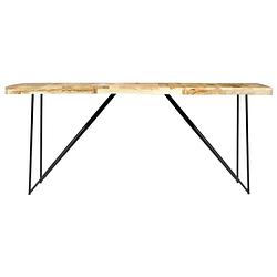 Foto van The living store houten eettafel industriële stijl - 180x90x76 cm - massief mangohout