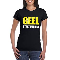 Foto van Geel staat mij niet t-shirt zwart dames xs - feestshirts