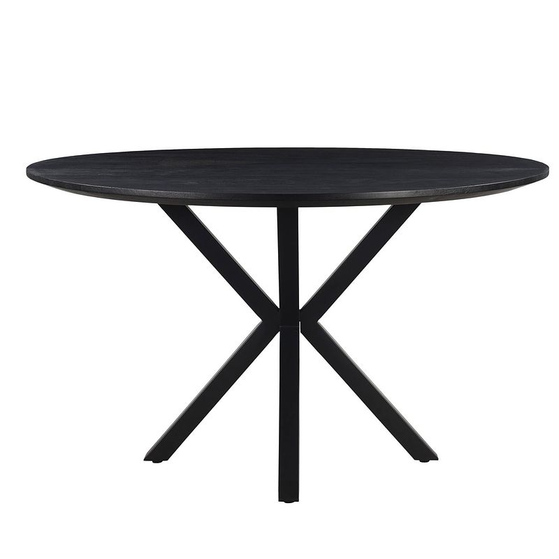 Foto van Giga meubel eettafel rond - zwart - ø130cm - eettafel lissabon