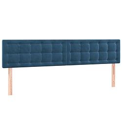 Foto van The living store the living store hoofdbord - 200 x 5 x 78/88 cm - donkerblauw - fluweel - verstelbare hoogte - stevige