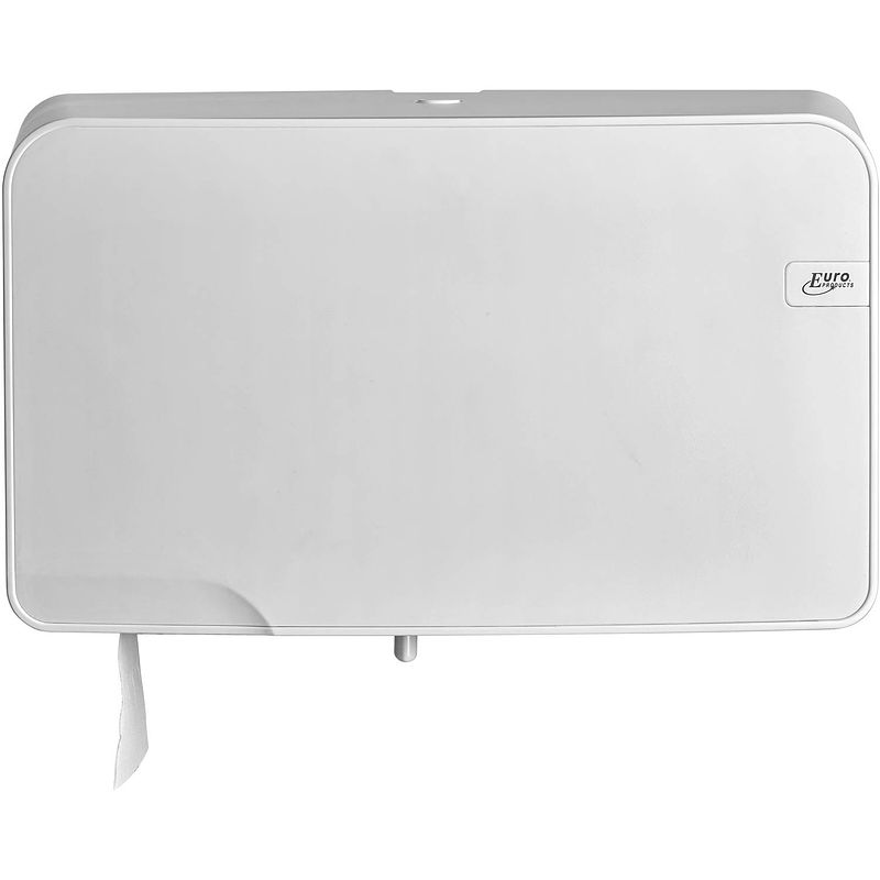 Foto van Euro products toiletroldispenser quartz duo-jumbo 40 cm wit