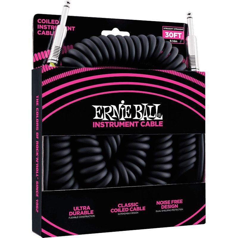 Foto van Ernie ball 6044 gekrulde instrumentkabel 9 m zwart