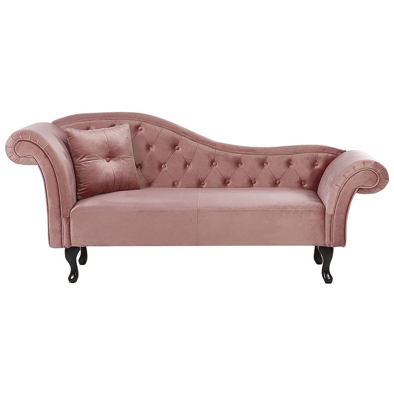 Foto van Beliani lattes - chaise longue-roze-fluweel