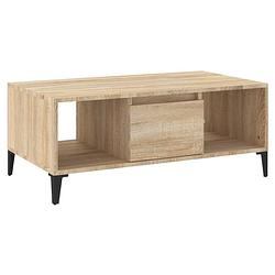 Foto van The living store salontafel industrieel - 90 x 50 x 36.5 cm - voldoende opbergruimte