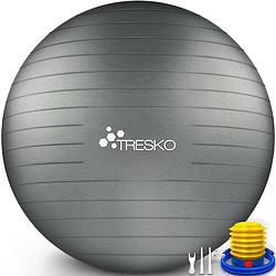 Foto van Fitnessbal, yogabal met pomp - diameter 65 cm - grijs
