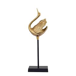 Foto van Ptmd joycee gold casted alu swan statue closed wings