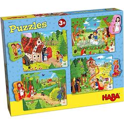 Foto van Haba legpuzzel sprookjesland 4-in-1 junior karton 4 x 15 stukjes