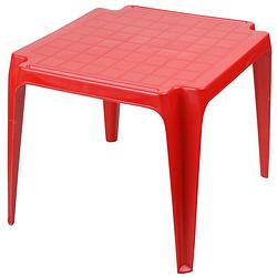 Foto van Sunnydays kindertafel - rood - kunststof - buiten/binnen - l56 x b51 x h44 cm - bijzettafels - bijzettafels
