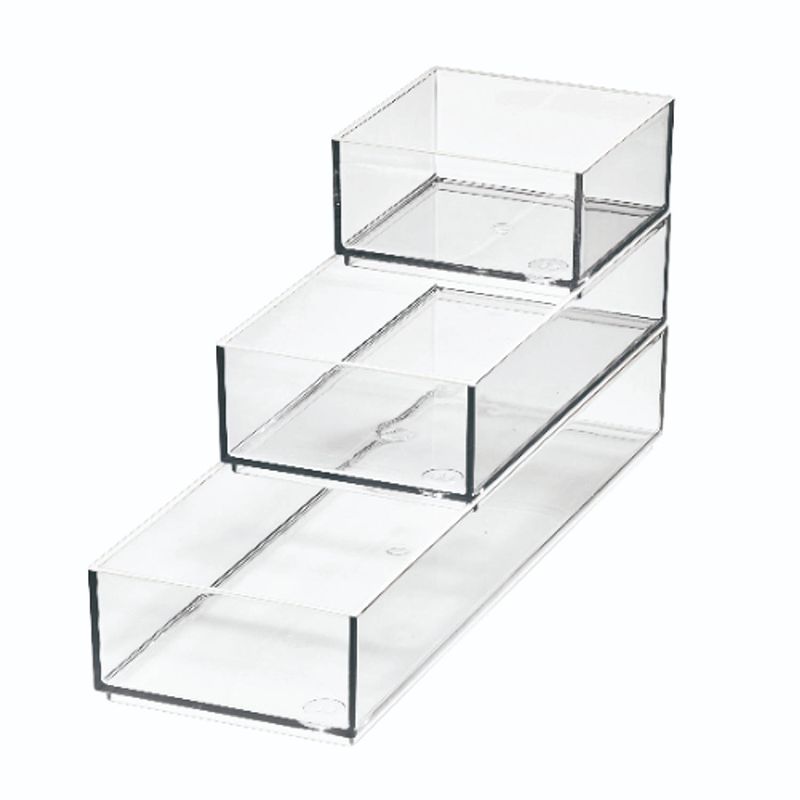 Foto van Idesign - stack & slide make-up organizers, set van 3 stuks, transparant - idesign sarah tanno collection