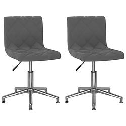 Foto van The living store eetkamerstoelen - set van 2 - fluweel - donkergrijs - 40x43x(74.5-88.5)cm - draaibaar