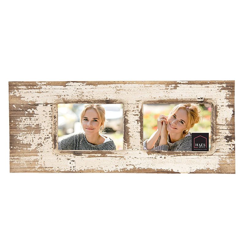 Foto van Haes deco - duo fotolijst 13x18 beige, formaat 56x2x23 cm - shabby chic