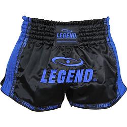 Foto van Legend sports kickboksshort unisex satijn zwart/blauw maat xxs