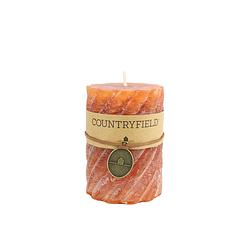 Foto van Countryfield stompkaars met ribbel roest ø7 cm hoogte 7,5 cm