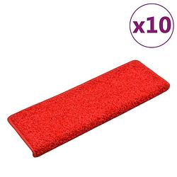 Foto van Vidaxl trapmatten 10 st 65x21x4 cm rood