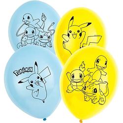 Foto van 12x pokemon ballonnen versiering voor een pokemon themafeestje - thema feest ballon kinderfeestje/verjaardag