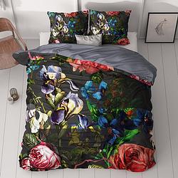 Foto van Dekbedovertrek zina - lits-jumeaux (240x220 cm) - paars polyester-katoen - dessin: bloemen - sleeptime - dekbed-discounter.nl