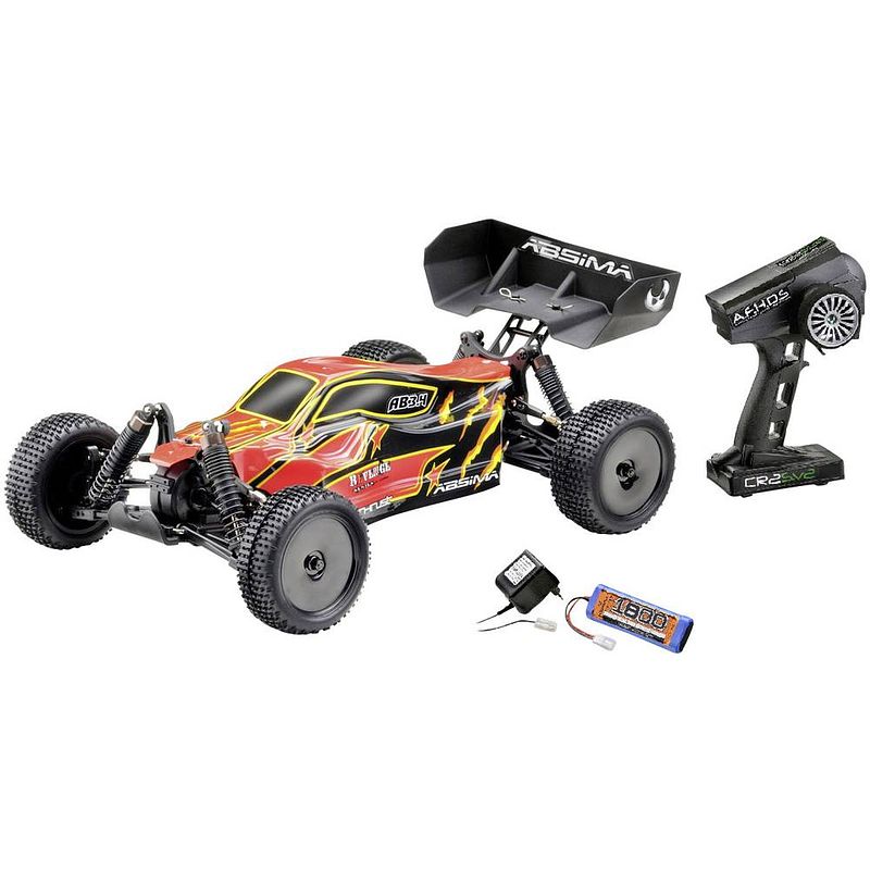 Foto van Absima ab3.4 brushed 1:10 rc auto elektro buggy 4wd voordeelset (rtr) 2,4 ghz incl. accu en lader