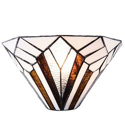 Foto van Clayre & eef wandlamp tiffany 31x16x16 cm / e14/max. 1x40 watt - bruin, wit - ijzer, glas