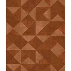 Foto van Topchic behang graphic shapes facet metallic oranje