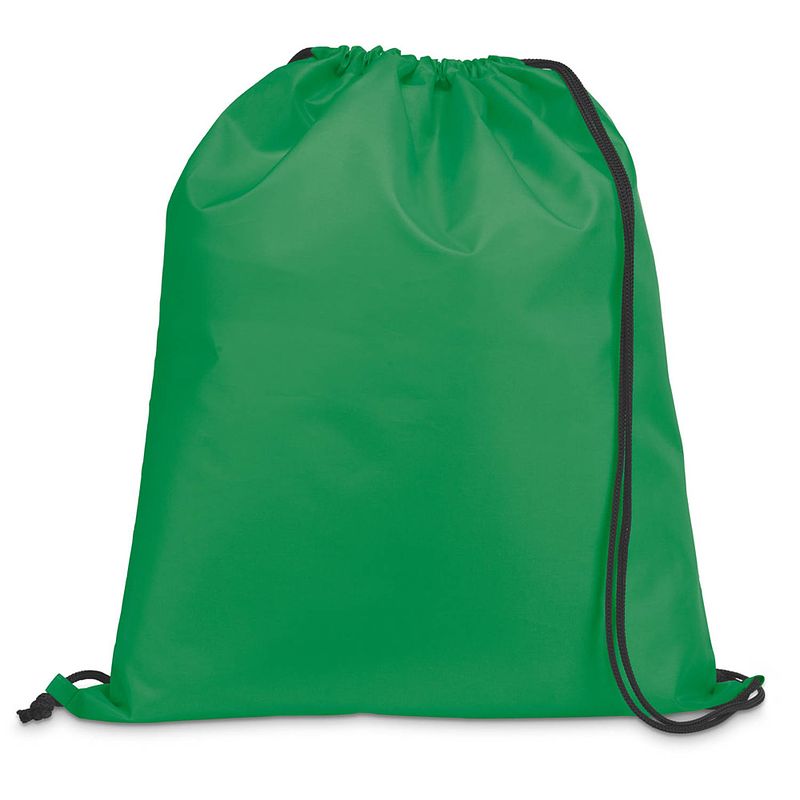 Foto van Gymtas/lunchtas/zwemtas met rijgkoord - voor kinderen - groen - 35 x 41 cm - rugzak