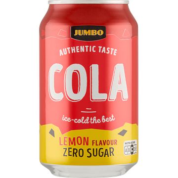 Foto van Jumbo cola lemon flavour zero sugar blik 330ml