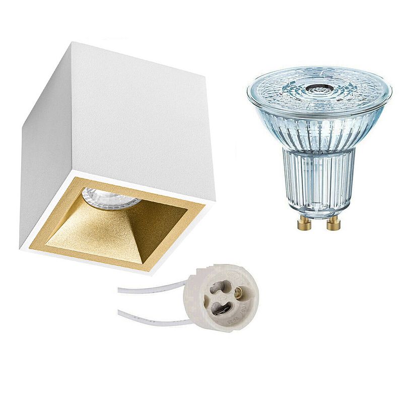 Foto van Opbouwspot set - osram parathom par16 930 36d - pragmi cliron pro - gu10 fitting - dimbaar - opbouw vierkant - mat