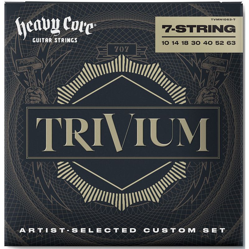 Foto van Dunlop tvmn1063-7 trivium heavy core string lab series signature 10-63 7-snarige snarenset