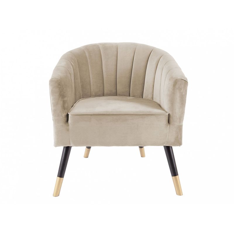 Foto van Leitmotiv fauteuil royal 70 x 71 x 80 cm fluweel/hout beige