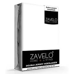Foto van Zavelo double jersey hoeslaken wit-lits-jumeaux (200x220 cm)