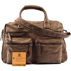 Foto van Bicky bernard laptoptas omhang hand & schoudertas western bag , laptoptas 15.4 inch bruin