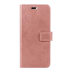 Foto van Basey iphone 15 plus hoesje bookcase hoes flip case book cover - iphone 15 plus hoes book case hoesje - rose goud