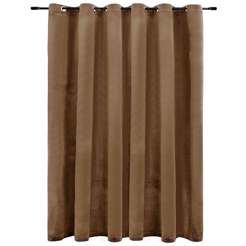 Foto van The living store fluwelen gordijn - beige - 290 x 245 cm - 100% polyester