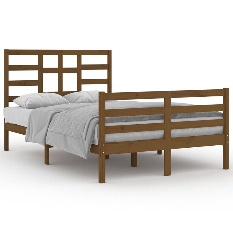 Foto van Vidaxl bedframe massief hout honingbruin 120x200 cm