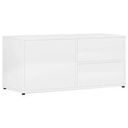 Foto van The living store tv-meubel classic - hoogglans wit - 80x34x36 cm - 2 lades en 1 vak