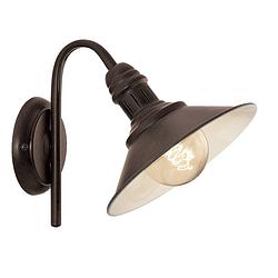 Foto van Eglo stockbury - wandlamp - 1 lichts - antiek bruin, beige