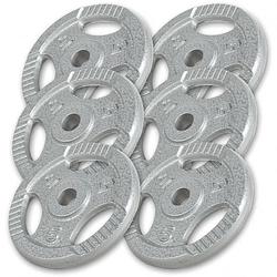 Foto van Gorilla sports halterschijven set - bundel - 30 kg (6 x 5 kg) - gripper